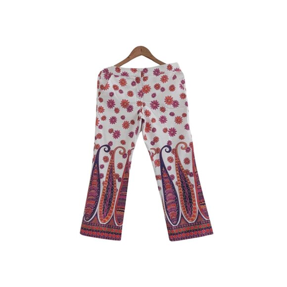 ✨ TRINA TURK Retro Floral Paisley Pants Size 4 Made in USA Pre-owned - Picture 2 of 8